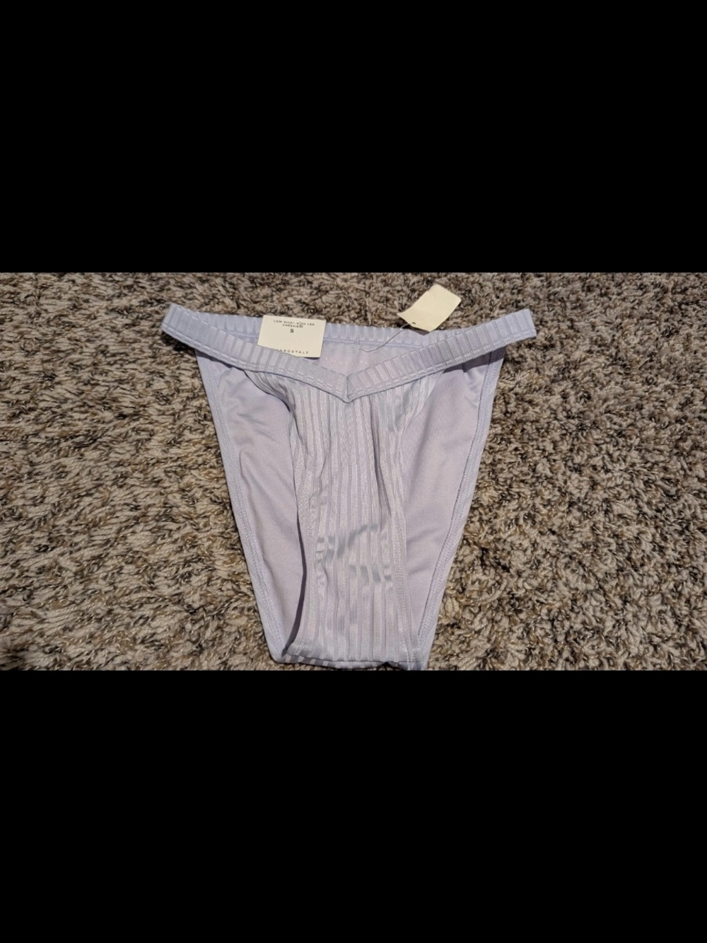 3/$16 Aeropostale Ribbed Cheeky Bikini Bottom in Light Lavender